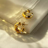 Gold hoops with pearls 